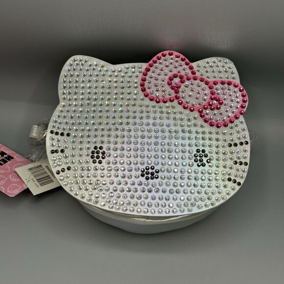 Hello Kitty Rhinestone Face Bling Crossbody Bag Purse NEW - Picture 2 of 8